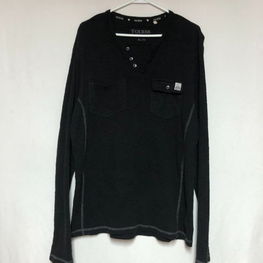 Guess Dark Grey Casual Long Sleeve Top Size XL